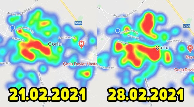 Çorlu’da Koronavirüs Haritası 7 Günde Değişti