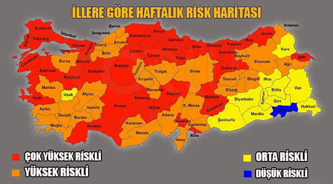 Yeni Koronavirüs Haritası Yayınlandı! İşte İl İl Vakalar...