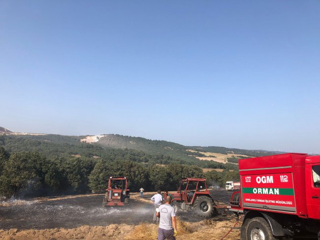 Anız Yangını Ormana Sıçramadan Söndürüldü