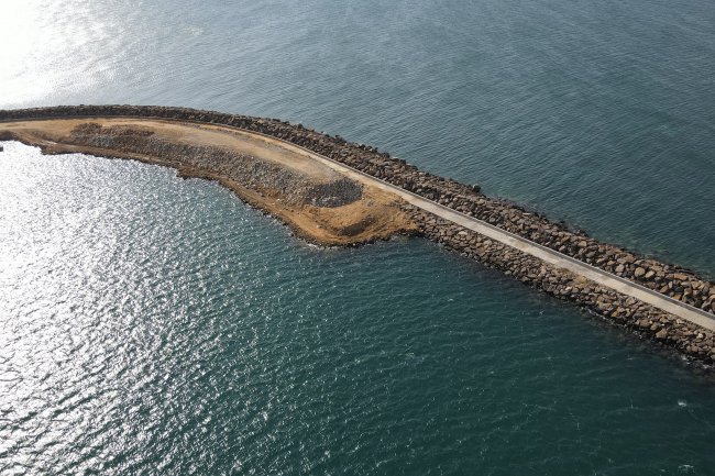 Enez Deniz Gümrük Kapısı Liman İnşaatı Sürüyor