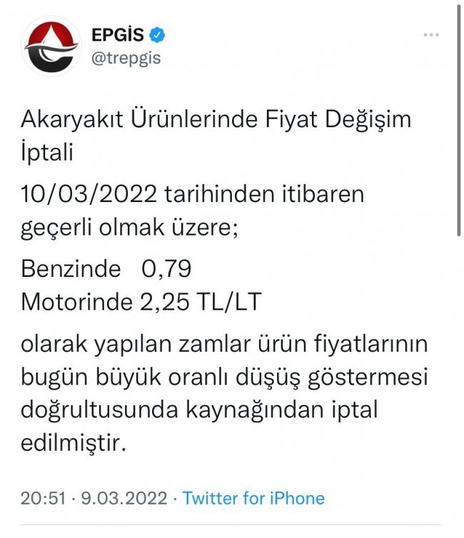Zamlar Bugünlük İptal Edildi