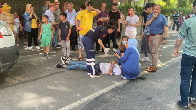 Kontrolden Çıkan Motosiklet Devrildi, 1 Yaralı