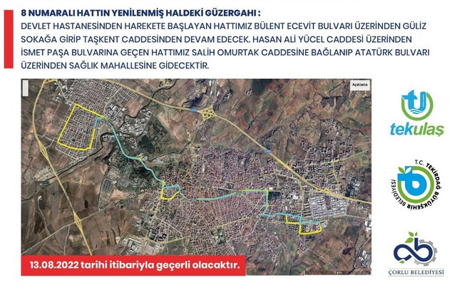 Çorlu'da 1 Otobüs Hattı Kaldırıldı, 3 Hattın Güzergahı Değişti