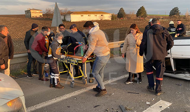 Yine Çiftlikler Mevkii! Kontrolden Çıkan Otomobil Karşı Şeride Geçerek Takla Attı