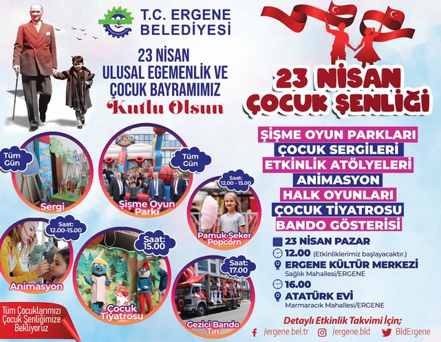 Ergene Belediyesi 23 Nisan Çocuk Şenliği Düzenleyecek