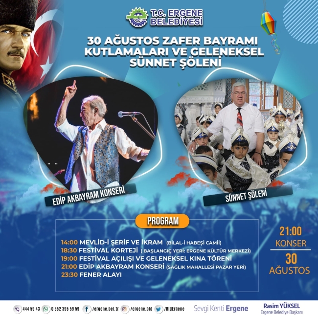 Ergene'de 30 Ağustos Zafer Bayramı Coşkuyla Kutlanacak
