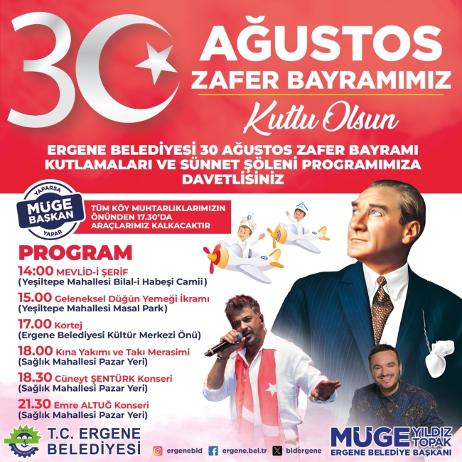 30 Ağustos'ta Hangi İlçede Hangi Sanatçı Sahne Alacak?