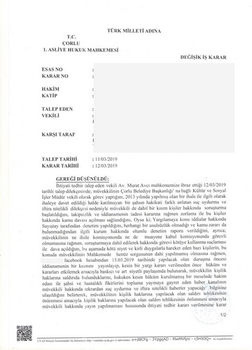 O Dava Hakkında Yayın Yasağı Geldi