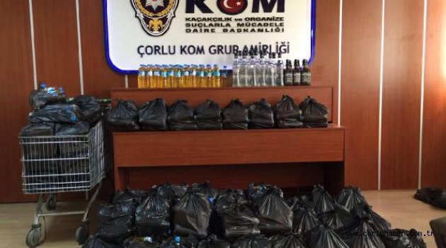 1 TON SAHTE İÇKİ ELE GEÇİRİLDİ