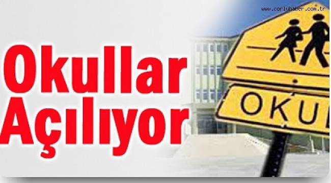 Okullar 19 Eylül Pazartesi Günü Açılacak