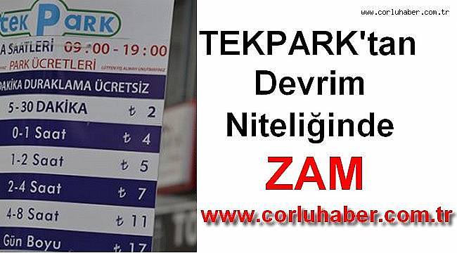 TEKPARK’tan Devrim Niteliğinde Zam