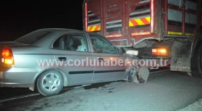 Kamyona Arkadan Çarptı, 2 Yaralı