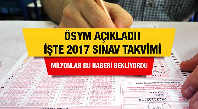 ÖSYM Sınav Takvimini Açıkladı