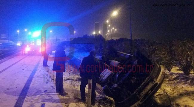 Kardan Kayan Minibüs Takla Attı, 5 Yaralı