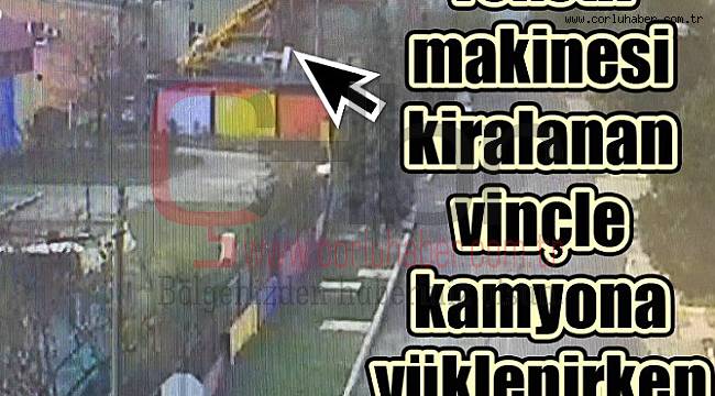 Tekstil Makinesini Çalmak İçin Vinç Kiraladı