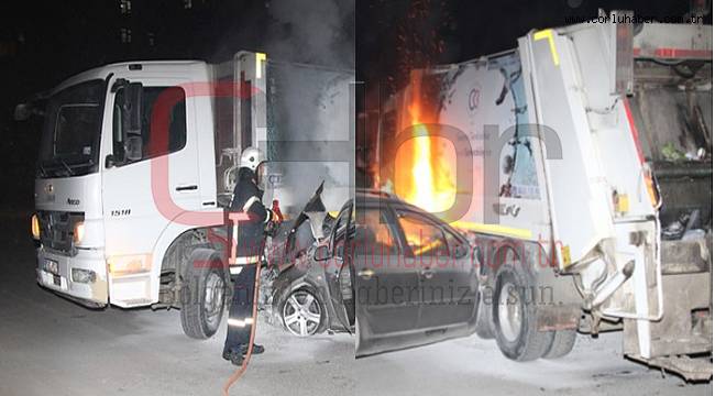 Yanan Aracı Esnaf Söndürdü