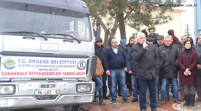 Ergene'de Toplanan Yardımlar Deprem Bölgesine Gönderildi