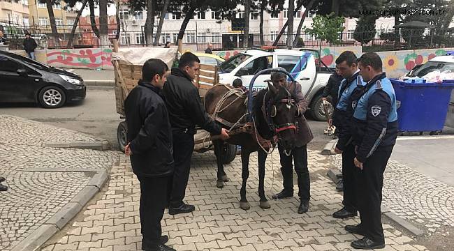 Trafiği Tehlikeye Sokan At Arabaları Toplandı