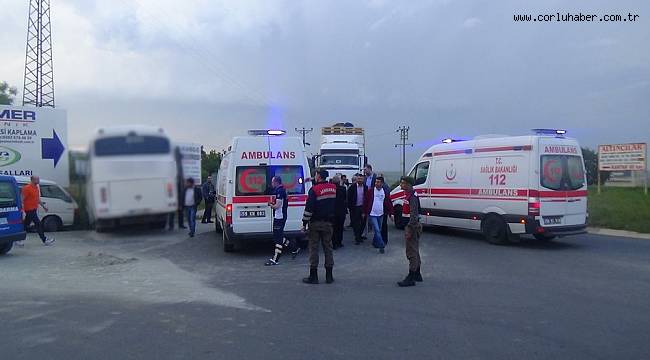 İşçi Servisi Kaza Yaptı 5 Yaralı