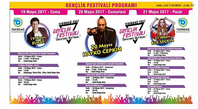 Tekirdağ'da 19 Mayıs Dolu Dolu Yaşanacak