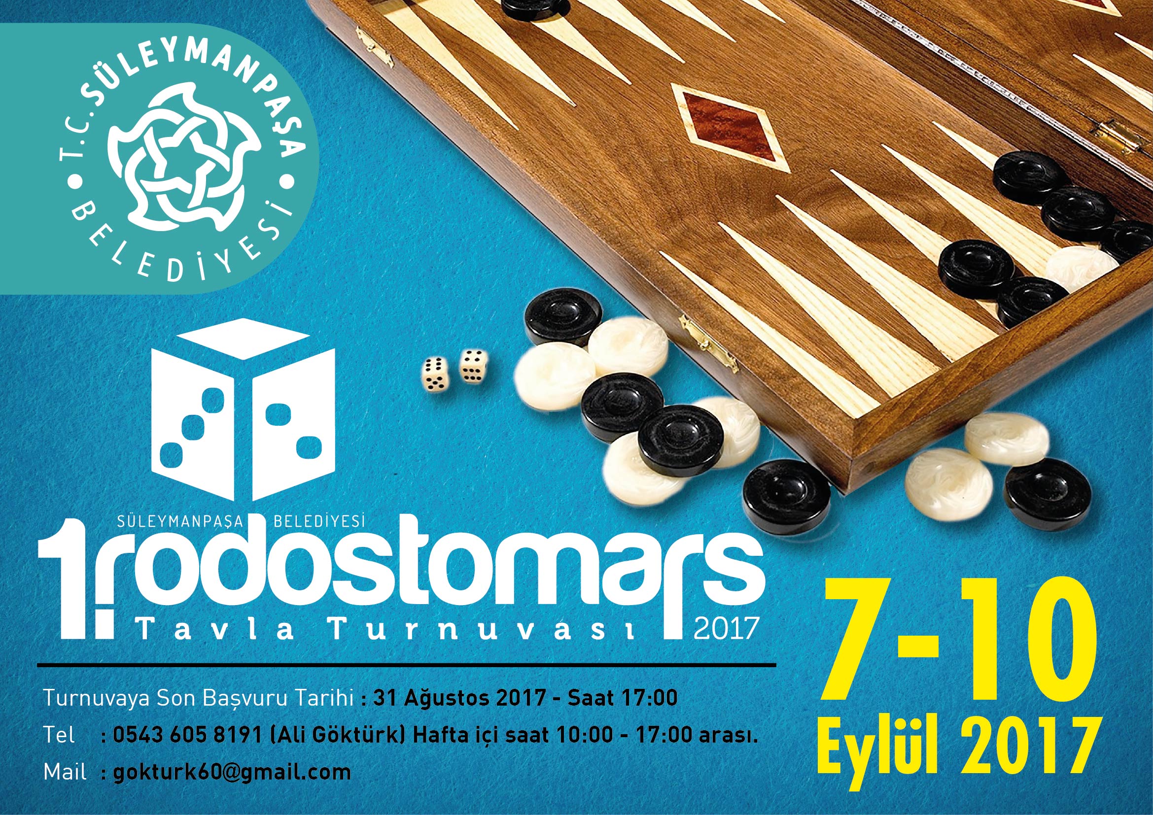 1. Rodostomars Tavla Turnuvası İçin Başvurular Başladı