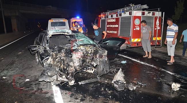 Çorlu'da Feci Kaza, 1 Ölü 2 Yaralı