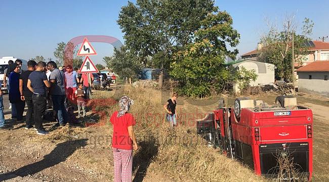 Yolcu Minibüsü Takla Attı, 2 Yaralı