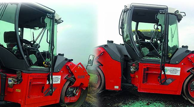 Büyükşehir Belediyesi İş Makinalarına Çirkin Saldırı