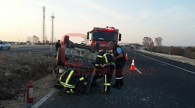 Hurdaya Dönen Otomobilden Sağ Kurtuldu