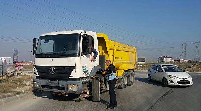 Kapaklı'da Hafriyat Kamyonlarına Sıkı Denetim