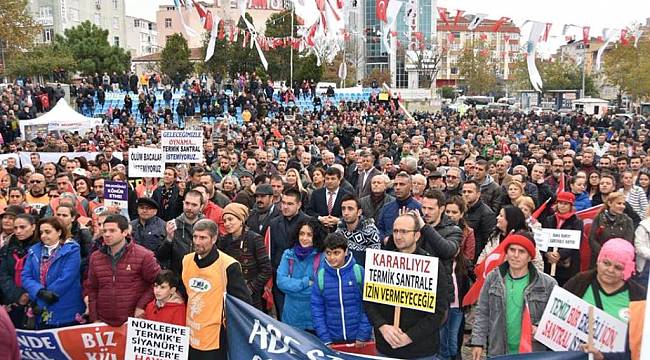 Tekirdağ'da Binlerce Kişi Termik Santrale Karşı Bir Arada