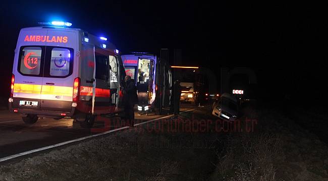 Virajı Alamayan Otomobil Su Kanalına Uçtu, 5 Yaralı