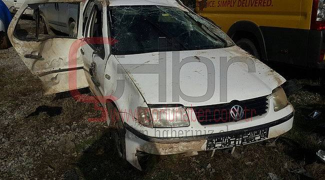 Takla Atan Aracın Altında Kalan Sürücü Ağır Yaralandı