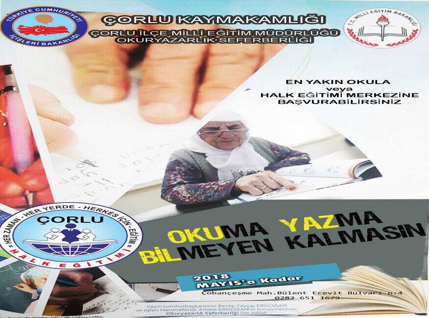 Çorlu'da Okuma Yazma Seferberliği Başladı