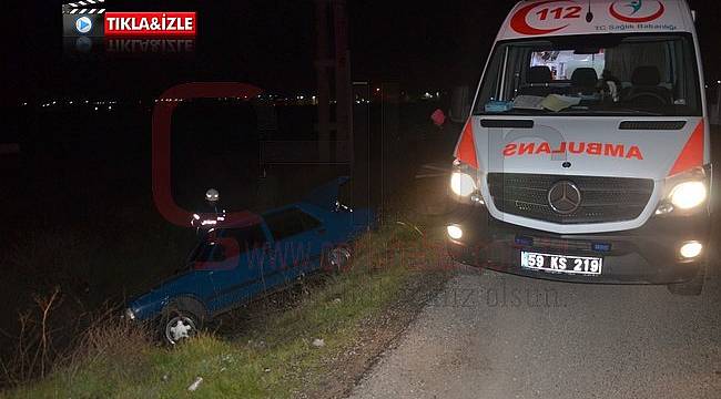 Otomobil Tarlaya Uçtu, 3 Yaralı