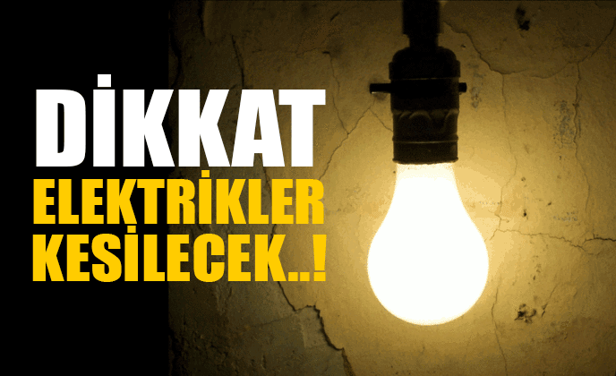 Pazar Günü 9 Saat Elektrik Yok