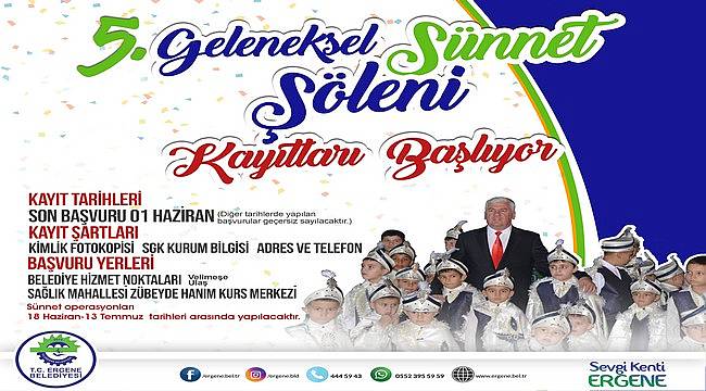 Ergene’de 5. Geleneksel Sünnet Şöleni Kayıtları Başladı