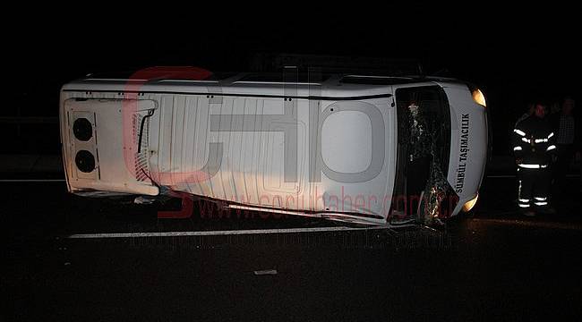 İşçi Servisi Devrildi, 1'i Ağır 4 Yaralı