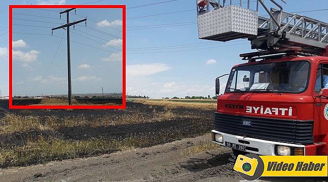 Kopan Elektrik Teli Yangın Çıkarttı