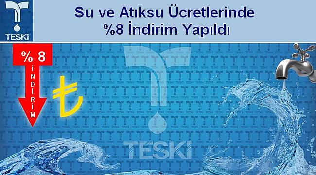TESKİ'den Su Fiyatlarına %8 İndirim