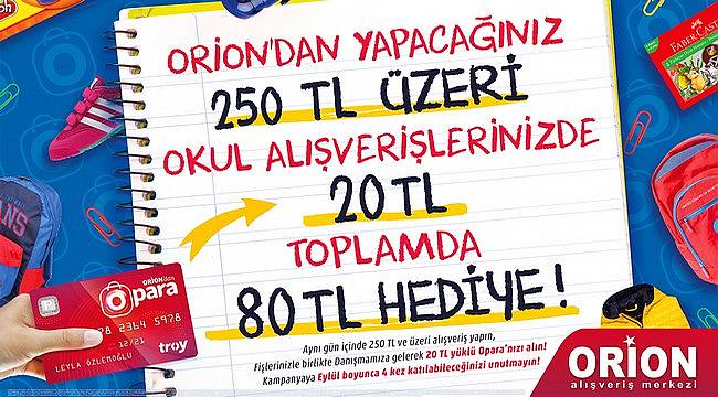 Okul Alışverişlerinize OPARA ile 80 TL Hediye  