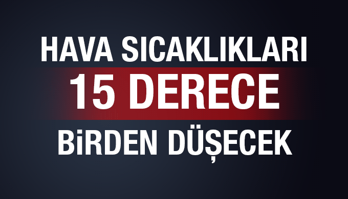 Sıcaklıklara Dikkat 15 Derece Düşecek
