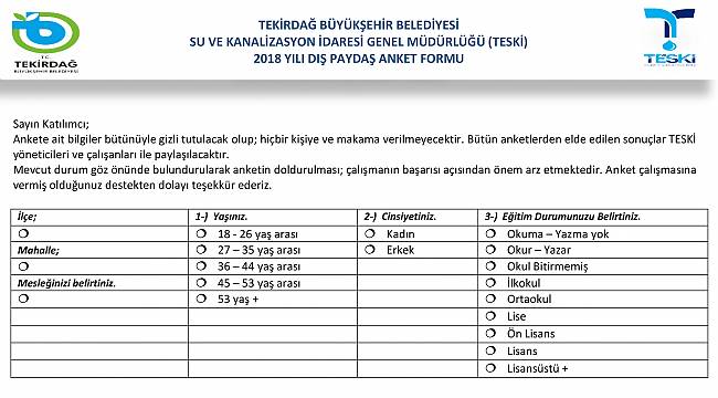 Halkın TESKİ’den Memnuniyet Oranı %69,80