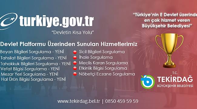 Tekirdağ Büyükşehir Belediyesi Büyükşehirler Arasında 1’inci Sırada