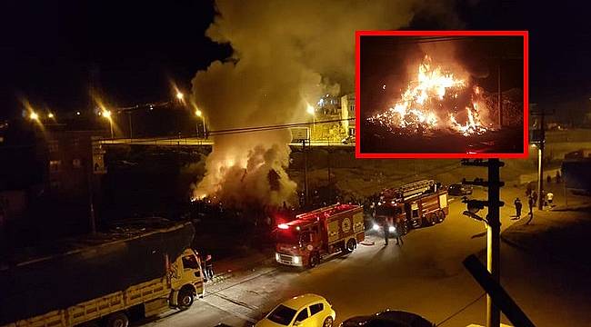 Saman Yüklü Kamyon Alev Alev Yandı