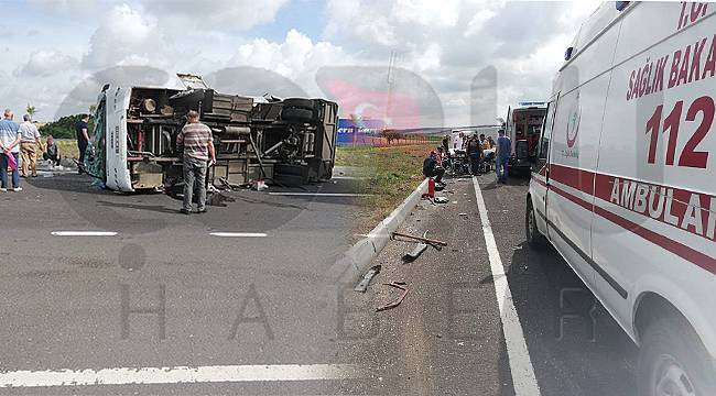 İşçi Servisi Kaza Yaptı, 3'ü Ağır 19 Yaralı