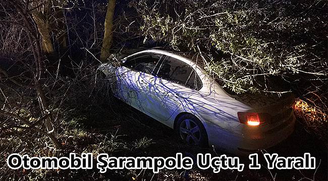 Otomobil Şarampole Uçtu, 1 Yaralı