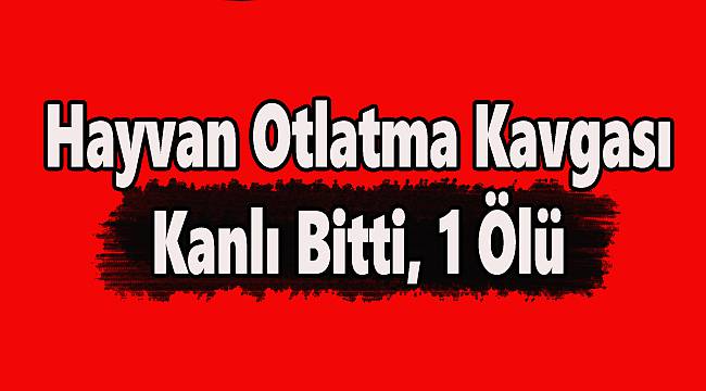 Hayvan Otlatma Kavgası Kanlı Bitti, 1 Ölü
