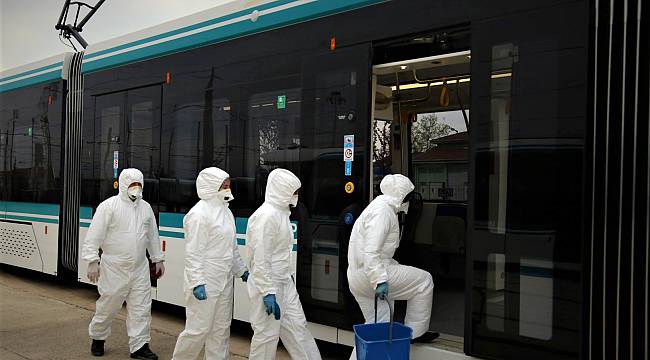 Kocaeli'de Toplu Taşıma Araçları Koronavirüse Karşı Dezenfekte Ediliyor