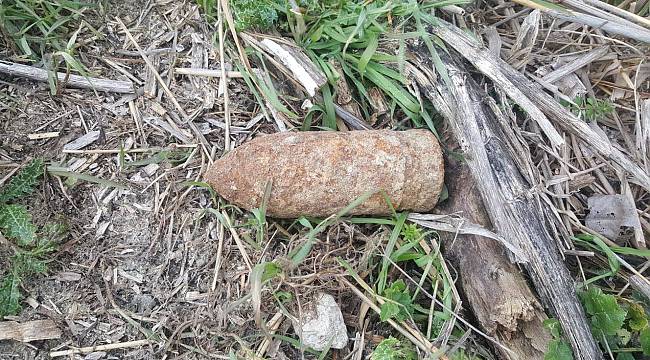 Tekirdağ'da Tarlada Patlamamış Top Mermisi Bulundu